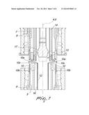 DOUBLE-CYLINDER CIRCULAR HOSIERY KNITTING MACHINE WITH DEVICE FOR     TENSIONING THE MANUFACTURE diagram and image