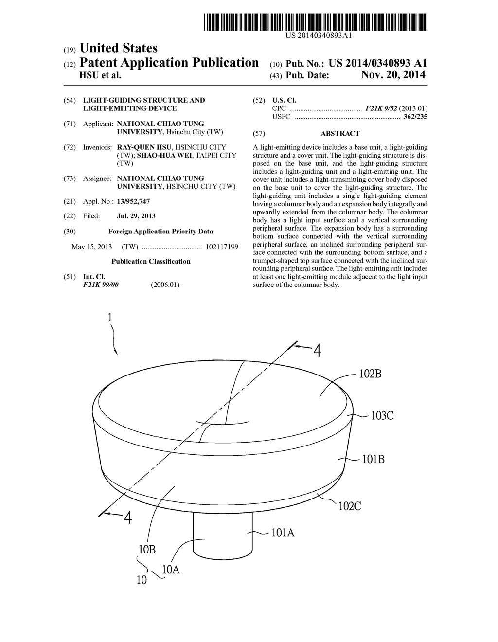 LIGHT-GUIDING STRUCTURE AND LIGHT-EMITTING DEVICE - diagram, schematic, and image 01