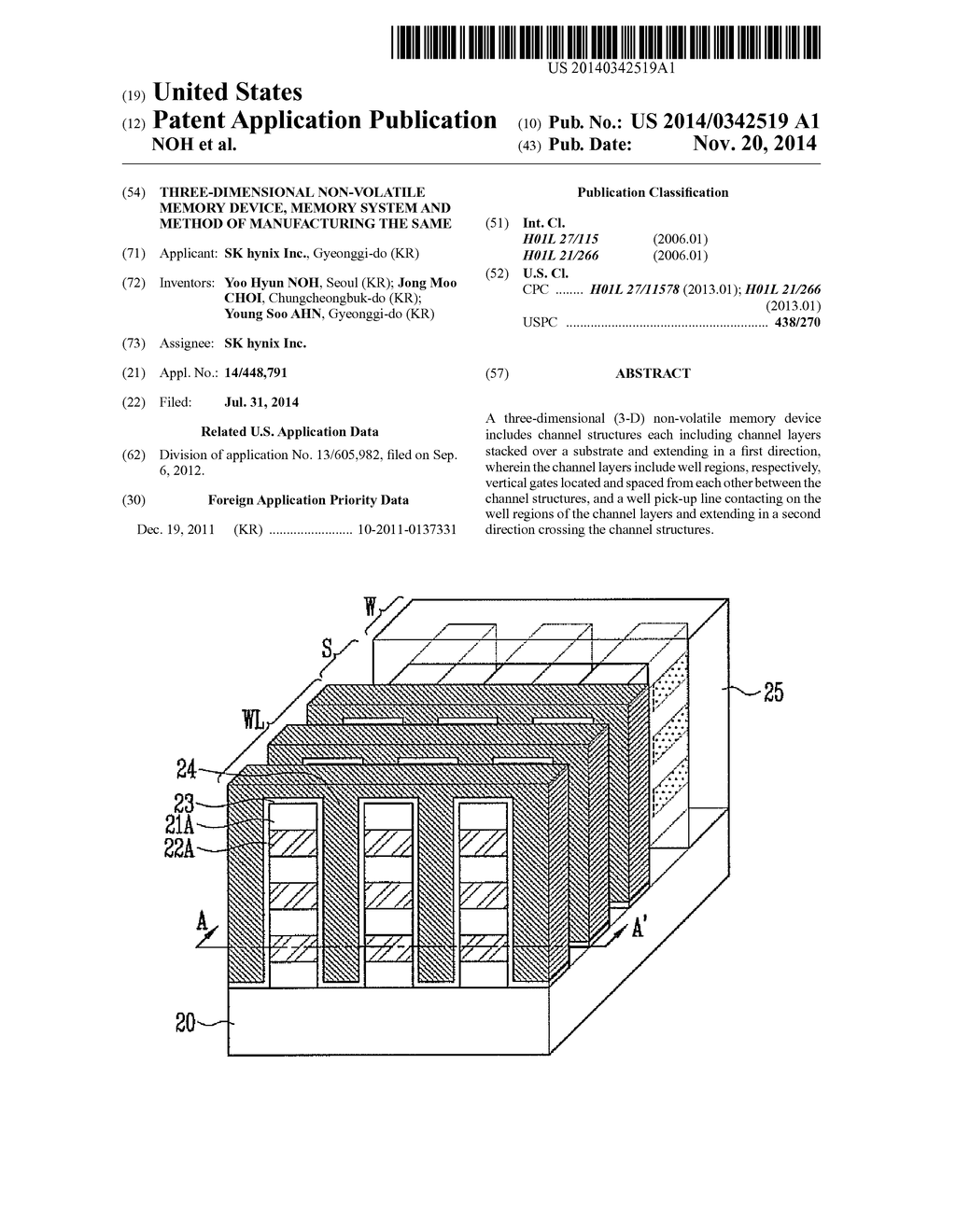 THREE-DIMENSIONAL NON-VOLATILE MEMORY DEVICE, MEMORY SYSTEM AND METHOD OF     MANUFACTURING THE SAME - diagram, schematic, and image 01