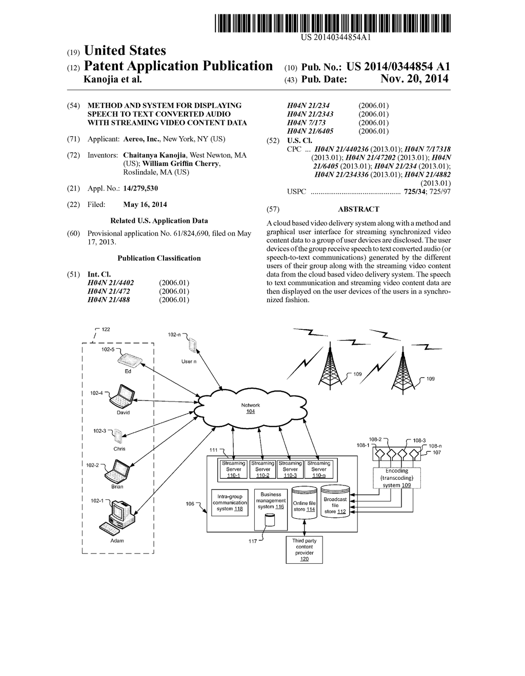 Method and System for Displaying Speech to Text Converted Audio with     Streaming Video Content Data - diagram, schematic, and image 01