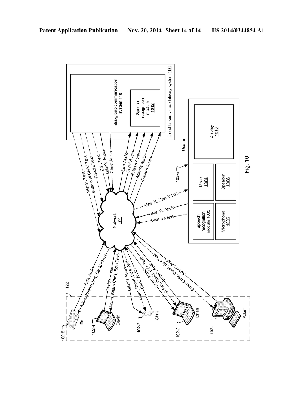 Method and System for Displaying Speech to Text Converted Audio with     Streaming Video Content Data - diagram, schematic, and image 15