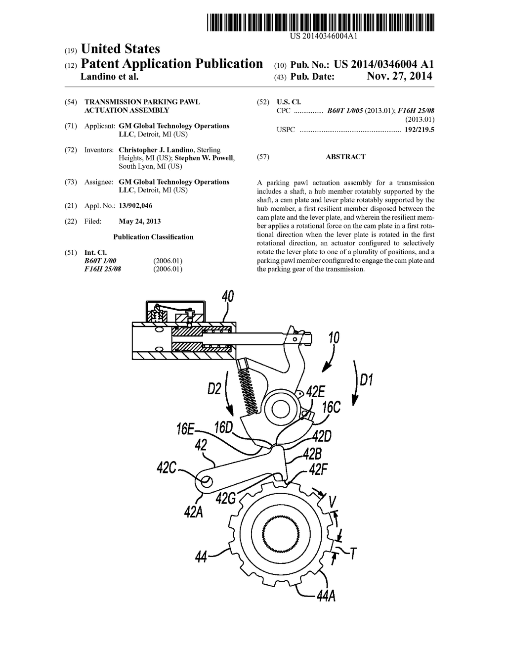 TRANSMISSION PARKING PAWL ACTUATION ASSEMBLY - diagram, schematic, and image 01