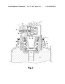 SYSTEM FOR CLOSING A DEVICE FOR THE LOW-PRESSURE DISPENSING OF A PASTY     LIQUID MATERIAL diagram and image