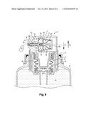 SYSTEM FOR CLOSING A DEVICE FOR THE LOW-PRESSURE DISPENSING OF A PASTY     LIQUID MATERIAL diagram and image