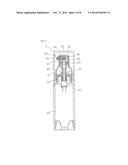 NOZZLE OPENING/SHUTTING DEVICE FOR AIRLESS TYPE COSMETIC VESSEL diagram and image