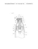 NOZZLE OPENING/SHUTTING DEVICE FOR AIRLESS TYPE COSMETIC VESSEL diagram and image