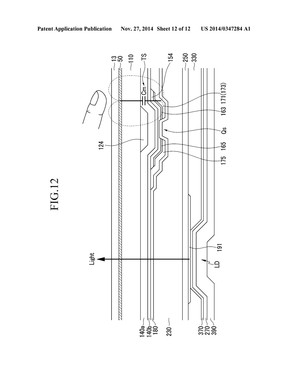 DISPLAY DEVICE INCLUDING TOUCH SENSOR AND DRIVING METHOD THEREOF - diagram, schematic, and image 13