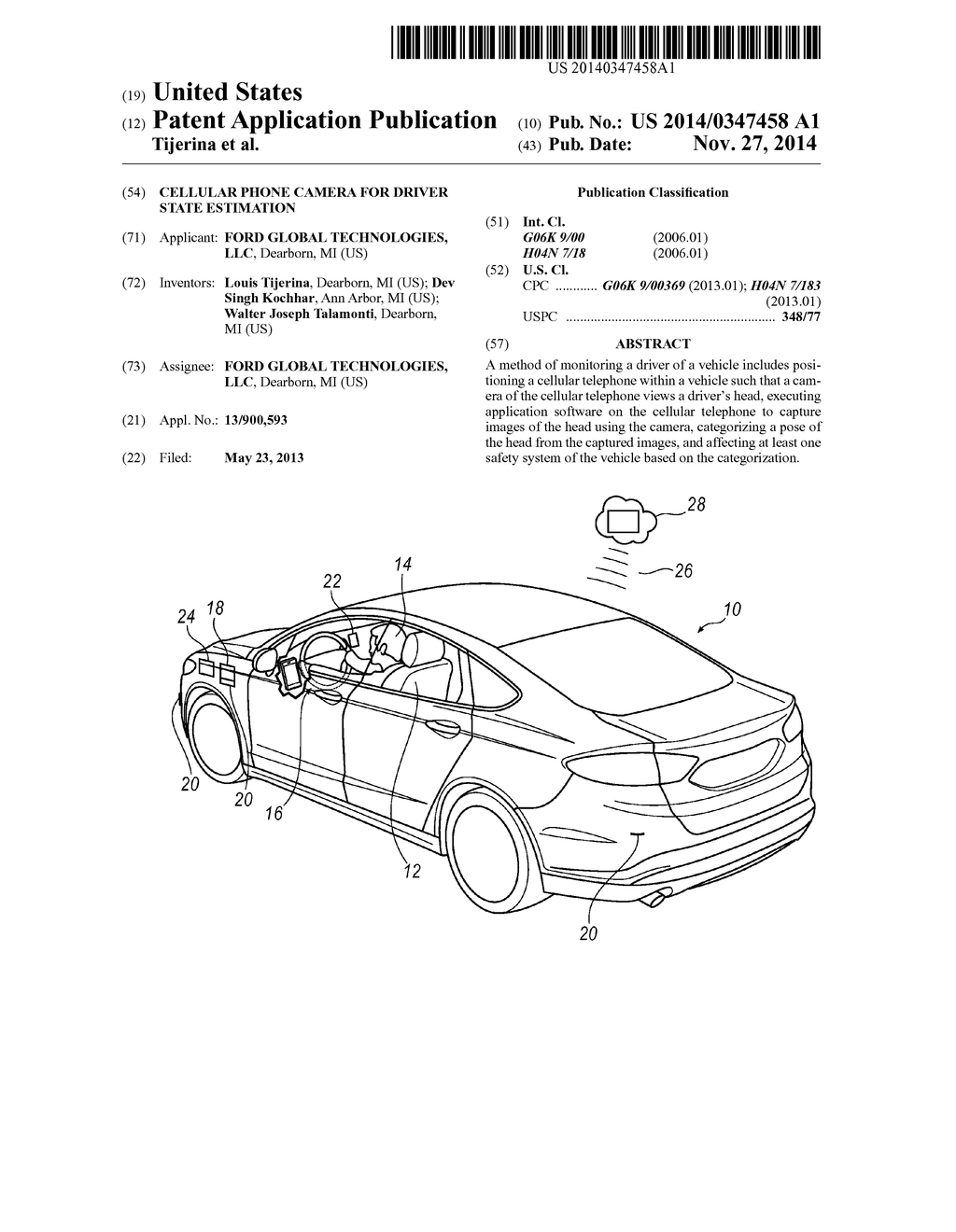 CELLULAR PHONE CAMERA FOR DRIVER STATE ESTIMATION - diagram, schematic, and image 01