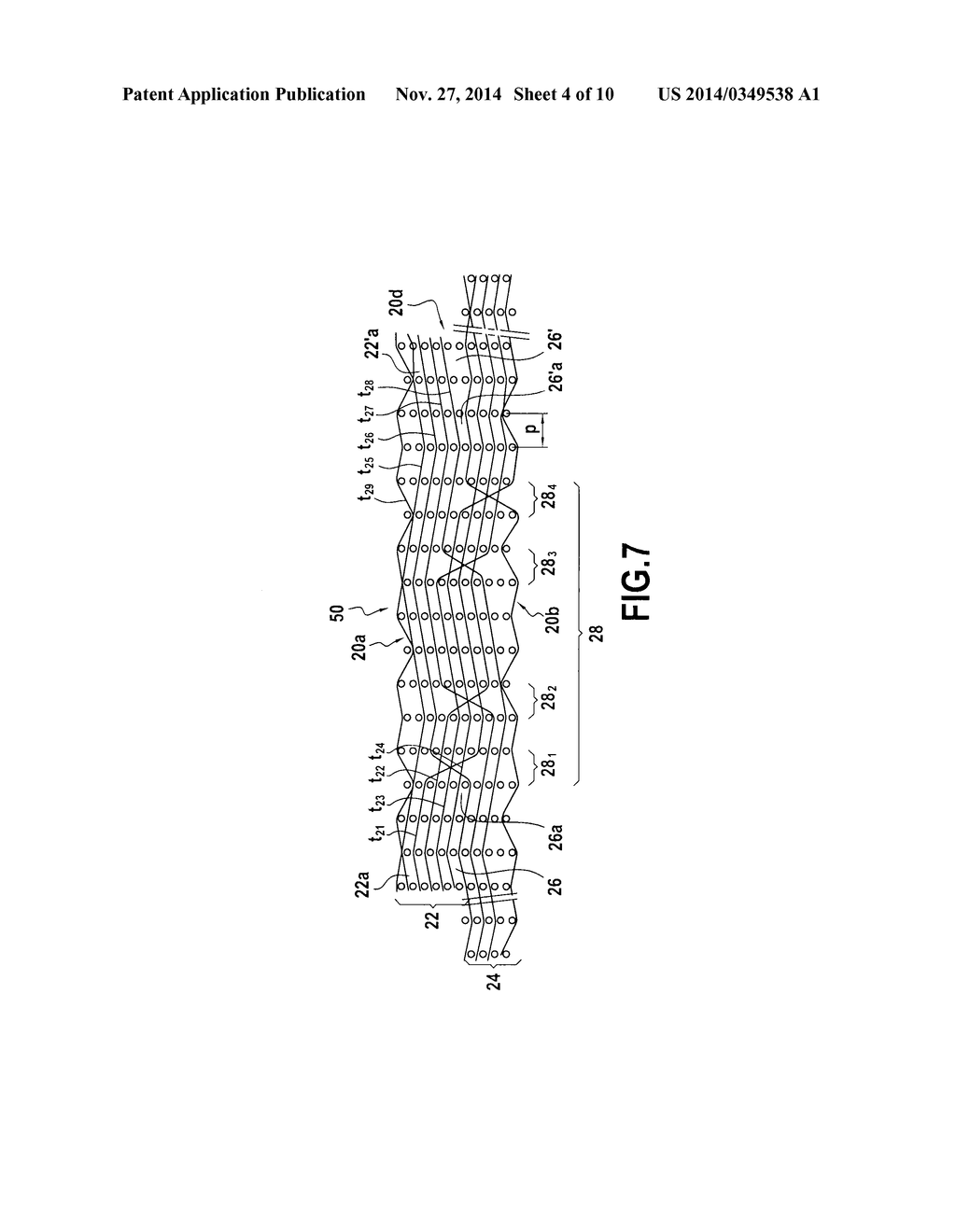 FIBER STRUCTURE WOVEN AS A SINGLE PIECE BY 3D WEAVING AND APPLICATION TO     THE MANUFACTURING OF COMPOSITE MATERIAL PART - diagram, schematic, and image 05