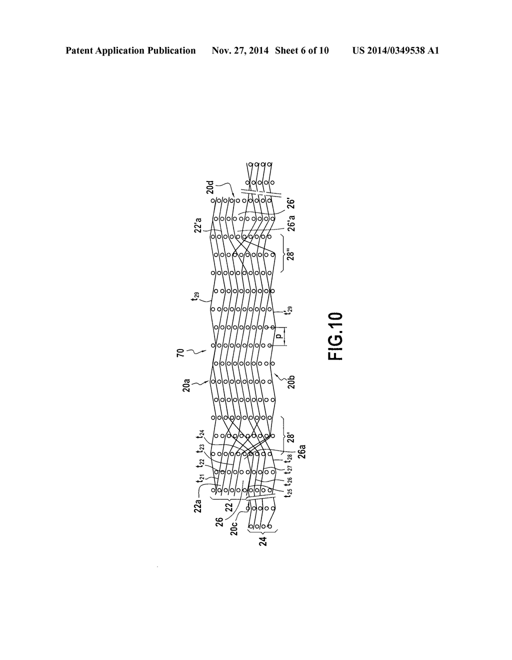 FIBER STRUCTURE WOVEN AS A SINGLE PIECE BY 3D WEAVING AND APPLICATION TO     THE MANUFACTURING OF COMPOSITE MATERIAL PART - diagram, schematic, and image 07