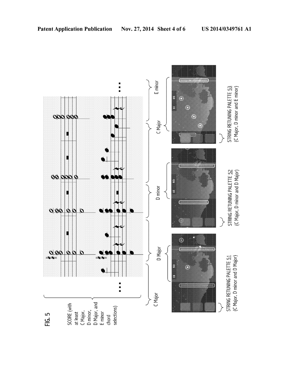 SCORE-DIRECTED STRING RETUNING AND GESTURE CUEING IN SYNTHETIC IN     SYNTHETIC MULTI-STRING MUSICAL INSTRUMENT - diagram, schematic, and image 05
