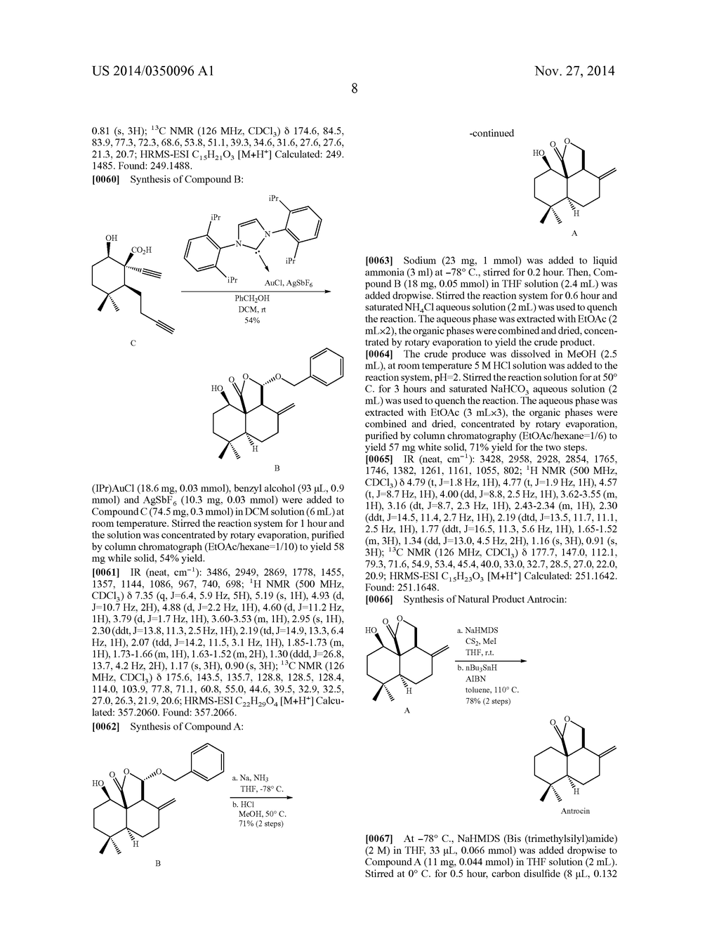 METHOD FOR CHEMICAL SYNTHESIS OF ANTROCIN AND USE THEREOF FOR SUPPRESSING     NON-SMALL CELL LUNG CANCER - diagram, schematic, and image 16