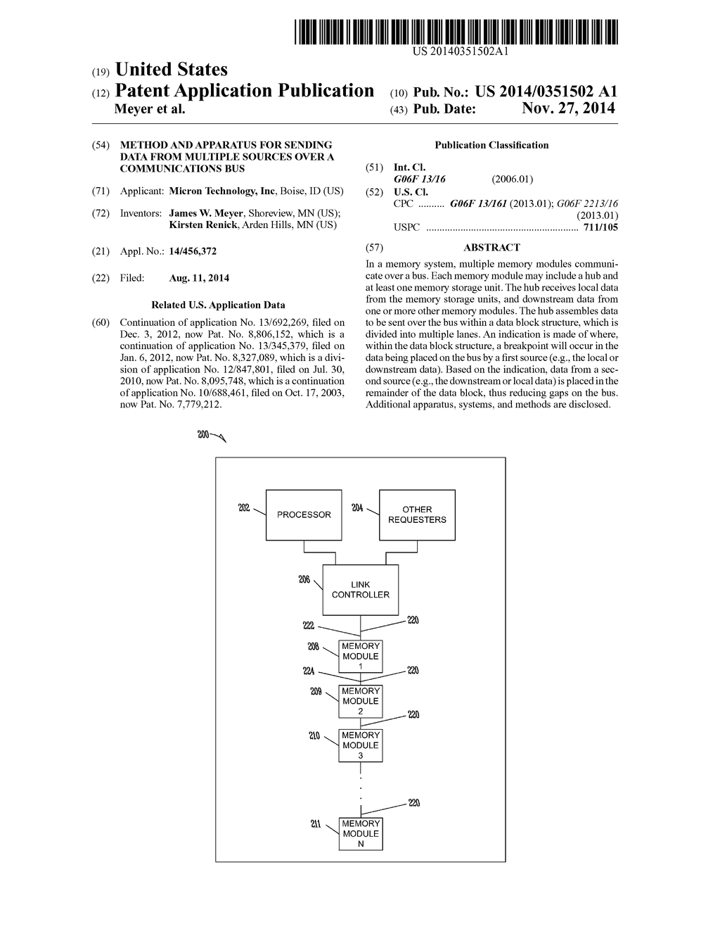 METHOD AND APPARATUS FOR SENDING DATA FROM MULTIPLE SOURCES OVER A     COMMUNICATIONS BUS - diagram, schematic, and image 01