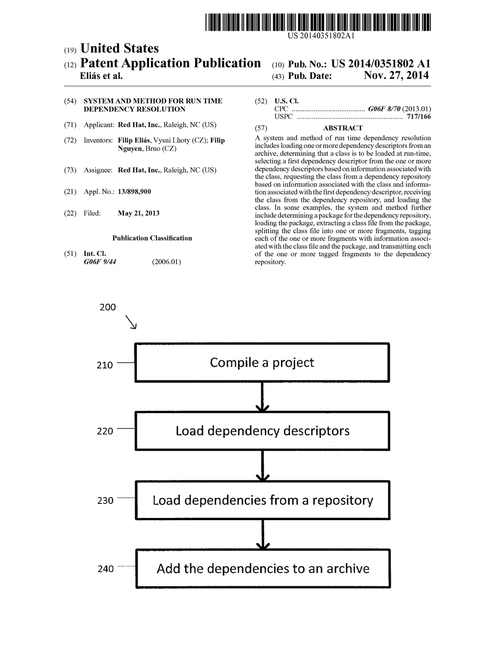 SYSTEM AND METHOD FOR RUN TIME DEPENDENCY RESOLUTION - diagram, schematic, and image 01