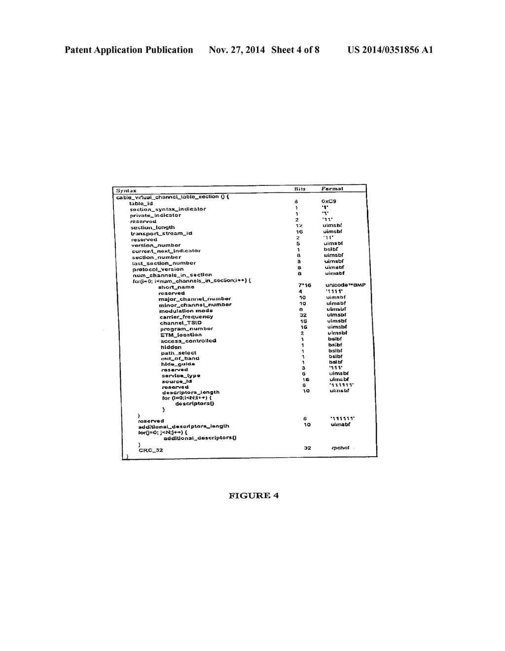 VIRTUAL CHANNEL TABLE FOR A BROADCAST PROTOCOL AND METHOD OF BROADCASTING     AND RECEIVING BROADCAST SIGNALS USING THE SAME - diagram, schematic, and image 05