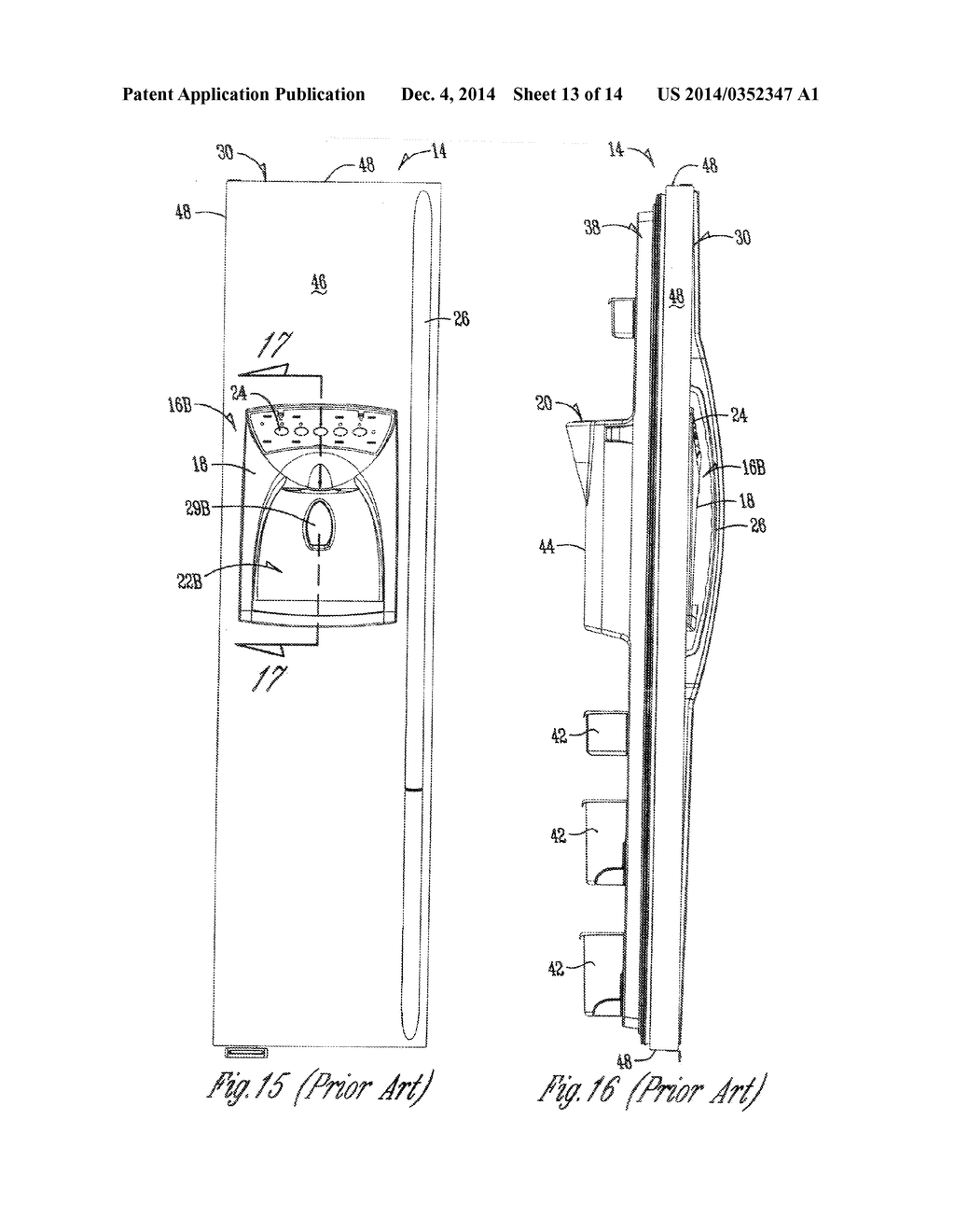REFRIGERATOR WITH A WATER AND ICE DISPENSER HAVING AN IMPROVED ICE CHUTE     AIR SEAL - diagram, schematic, and image 14