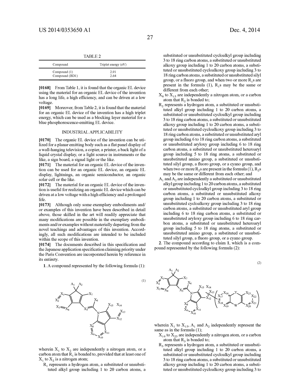 MATERIAL FOR ORGANIC ELECTROLUMINESCENT ELEMENT AND ORGANIC     ELECTROLUMINESCENT ELEMENT USING SAME - diagram, schematic, and image 29