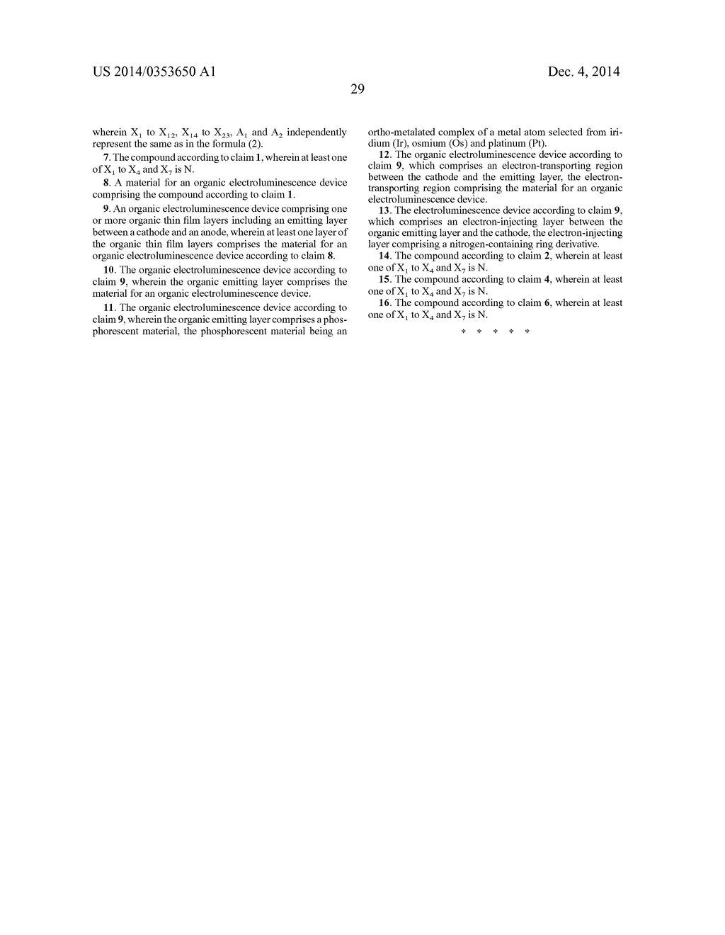 MATERIAL FOR ORGANIC ELECTROLUMINESCENT ELEMENT AND ORGANIC     ELECTROLUMINESCENT ELEMENT USING SAME - diagram, schematic, and image 31