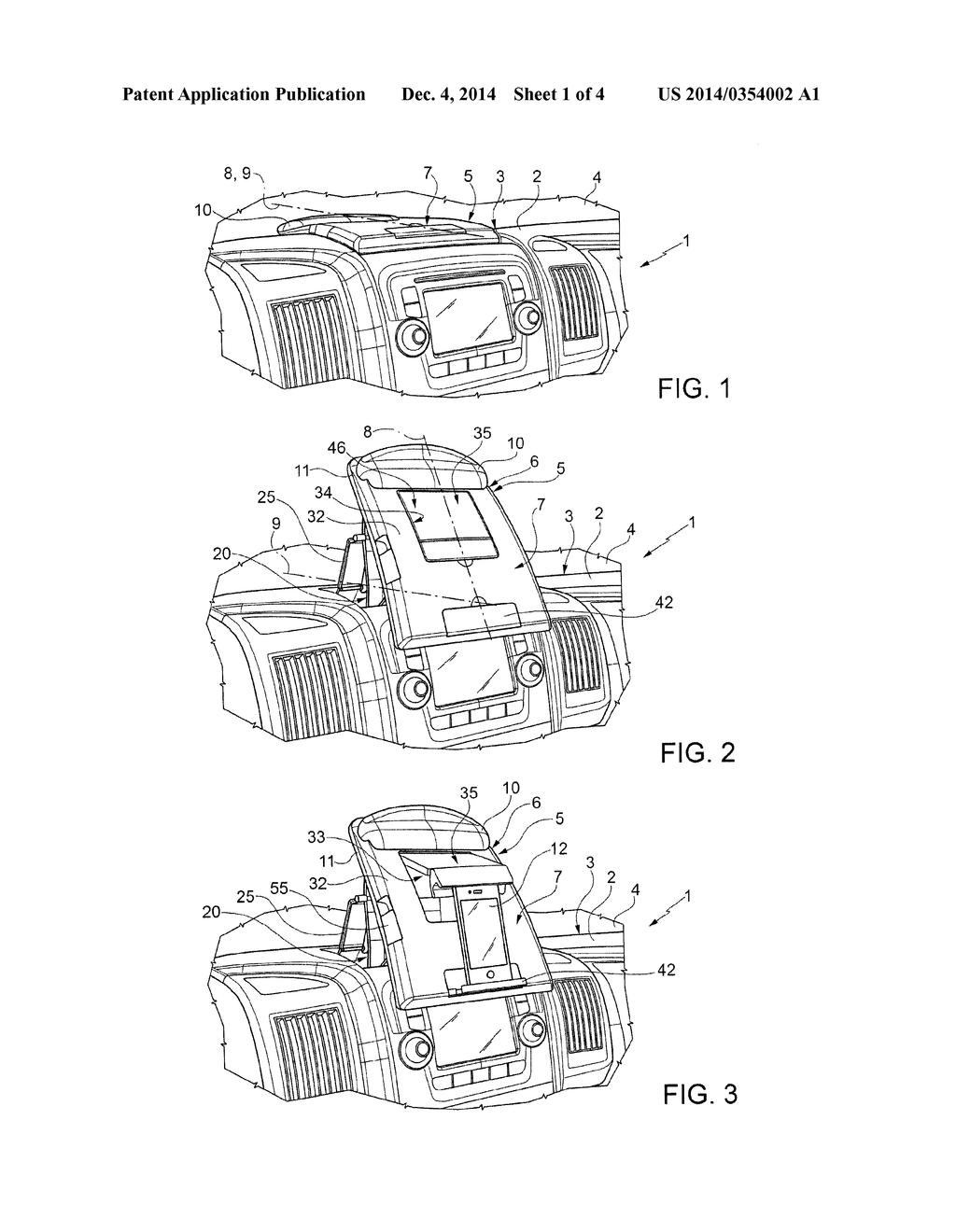 SUPPORT AND RETENTION ASSEMBLY FOR A PORTABLE ELECTRONIC DEVICE, AND     DASHBOARD PROVIDED WITH SUCH A SUPPORT AND RETENTION ASSEMBLY - diagram, schematic, and image 02