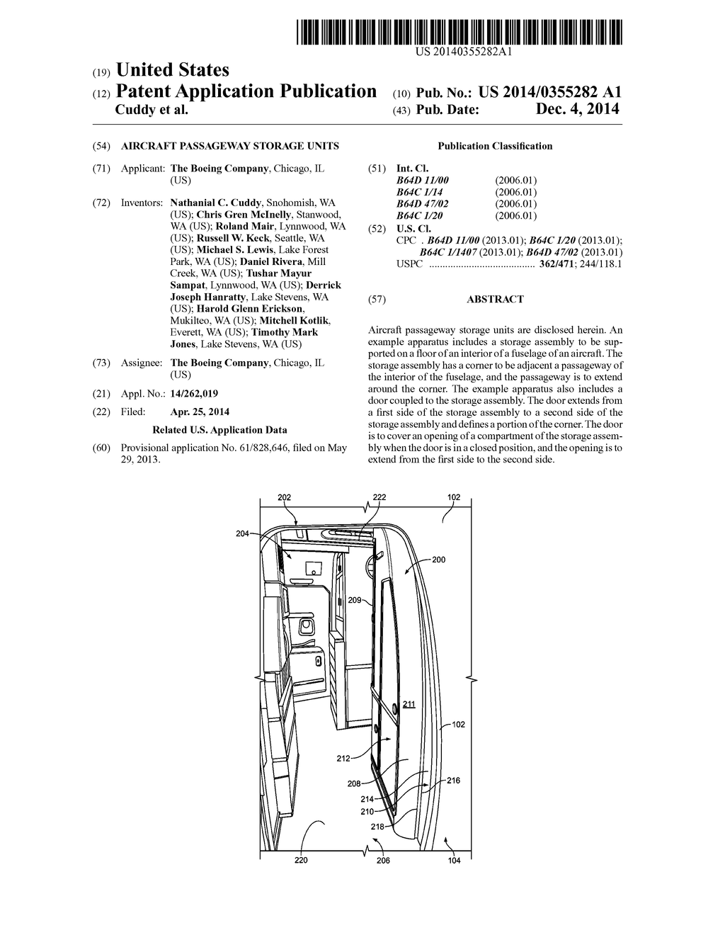 AIRCRAFT PASSAGEWAY STORAGE UNITS - diagram, schematic, and image 01