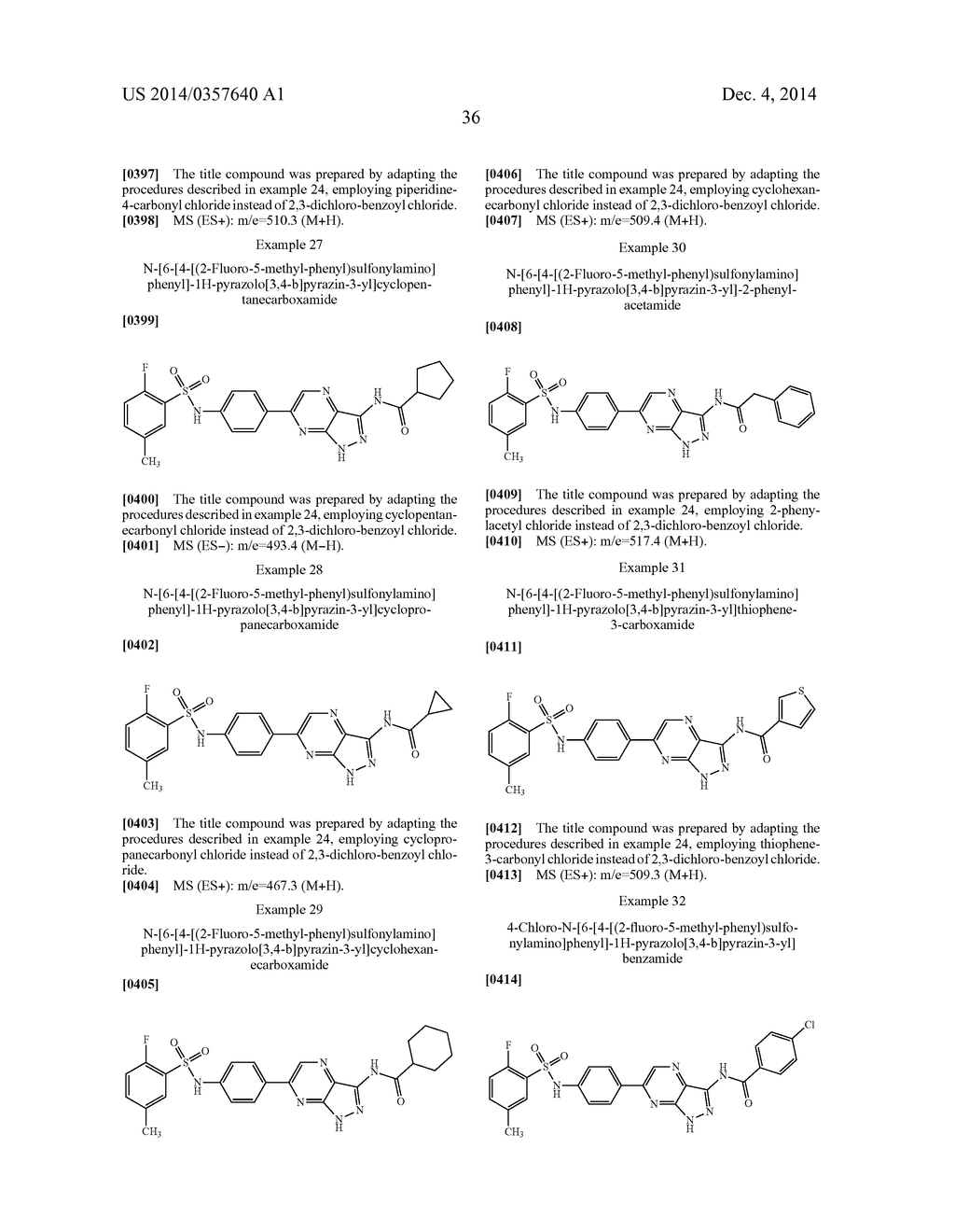 N-[4-(1H-PYRAZOLO[3,4-B]PYRAZIN-6-YL)-PHENYL]-SULFONAMIDES AND THEIR USE     AS PHARMACEUTICALS - diagram, schematic, and image 37