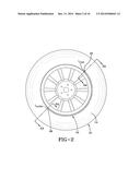 DISTRIBUTED CAVITY AIR PUMPING ASSEMBLY AND METHOD FOR A TIRE diagram and image