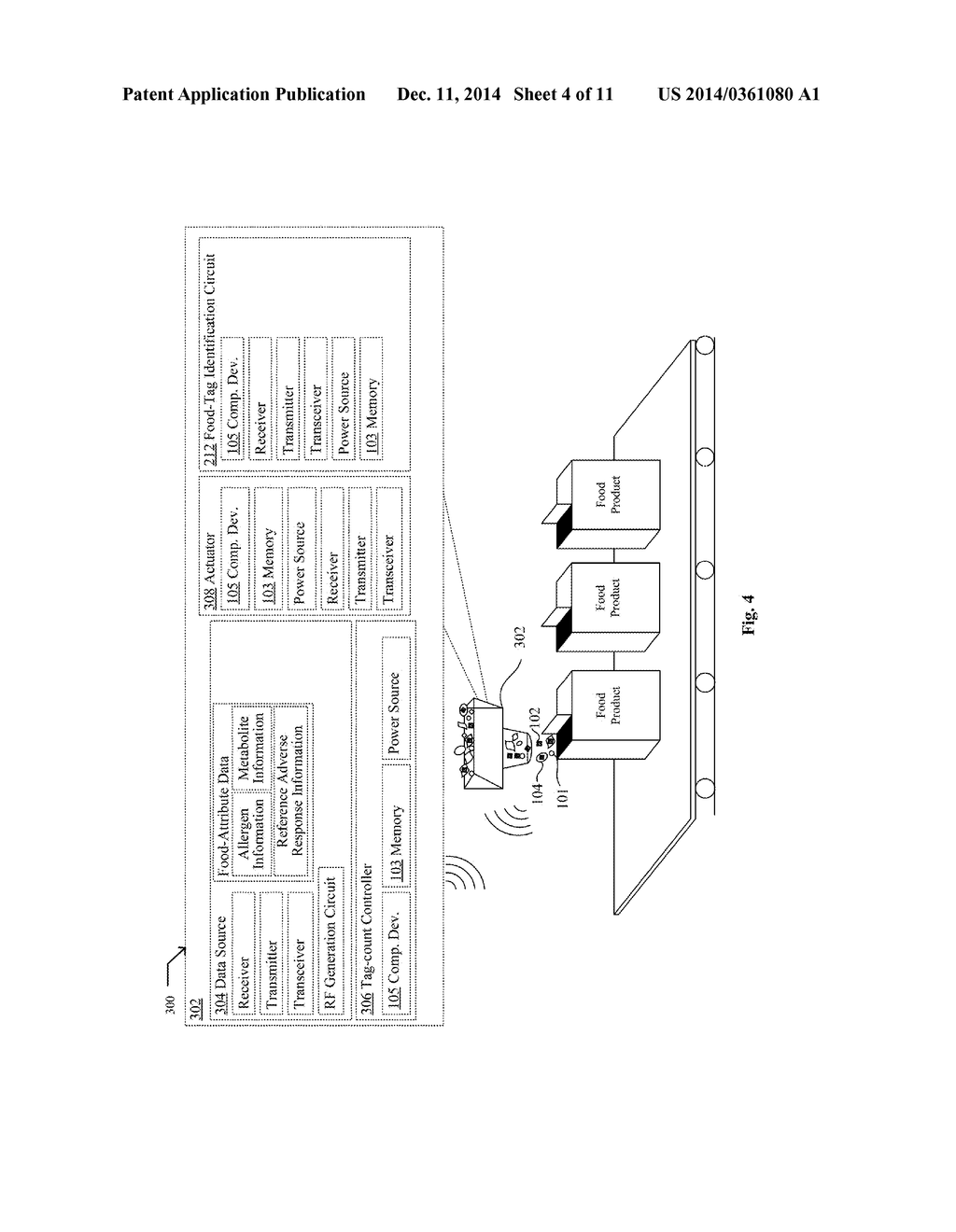 SYSTEMS, DEVICES, ADMIXTURES, AND METHODS INCLUDING TRANSPONDERS FOR     INDICATION OF FOOD ATTRIBUTES - diagram, schematic, and image 05