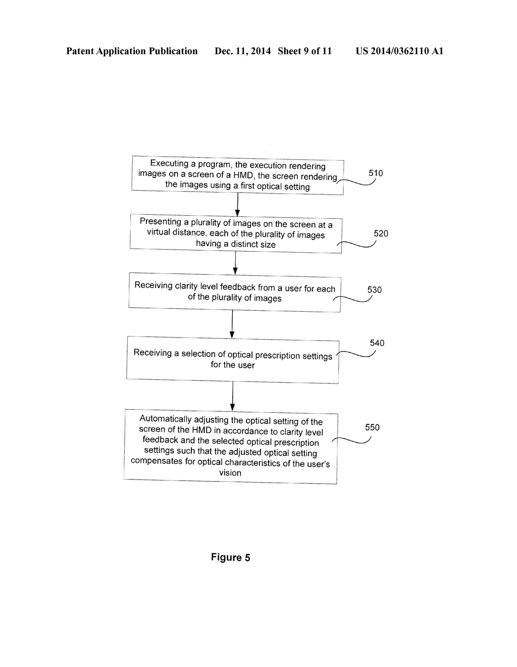 SYSTEMS AND METHODS FOR CUSTOMIZING OPTICAL REPRESENTATION OF VIEWS     PROVIDED BY A HEAD MOUNTED DISPLAY BASED ON OPTICAL PRESCRIPTION OF A     USER - diagram, schematic, and image 10