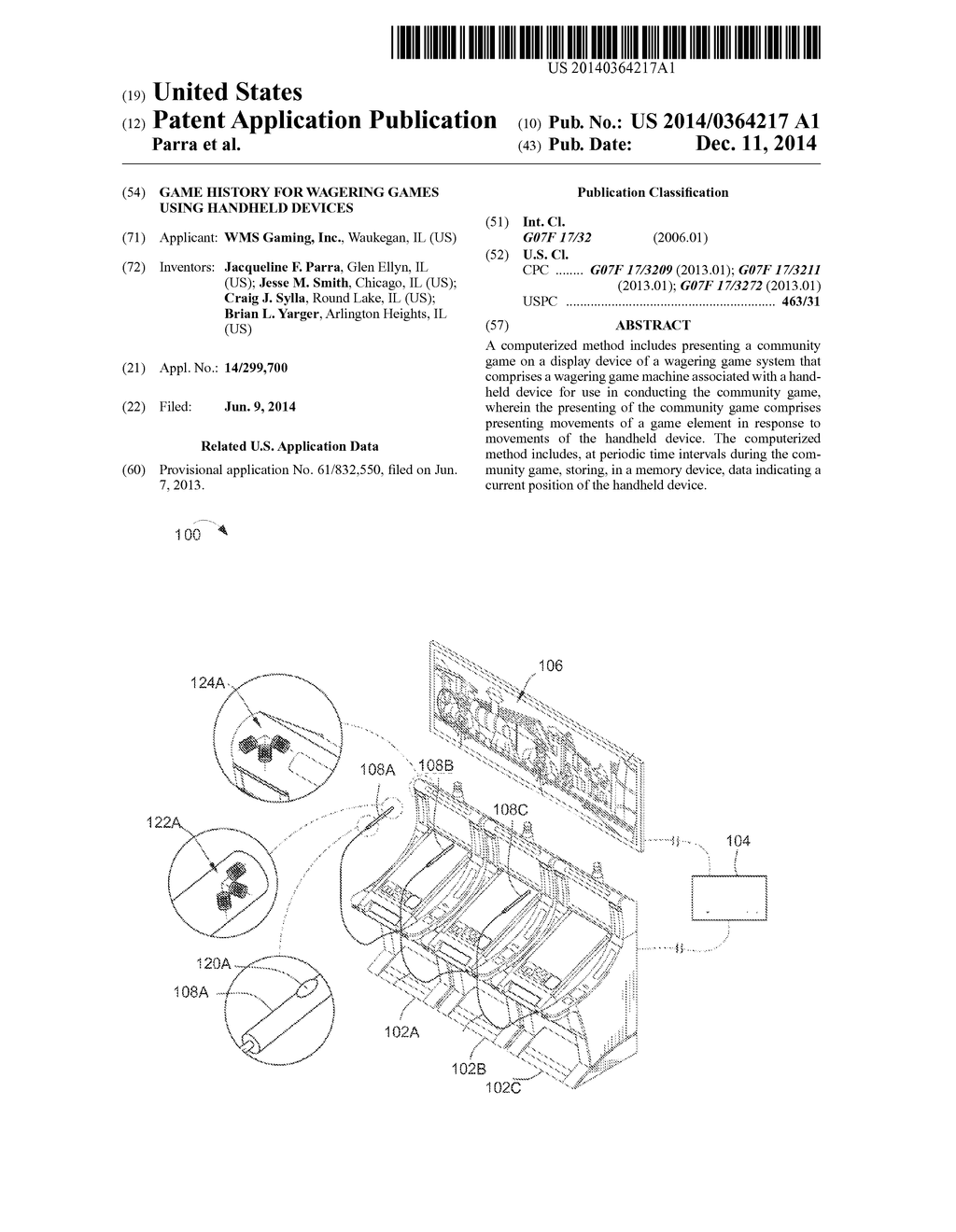 GAME HISTORY FOR WAGERING GAMES USING HANDHELD DEVICES - diagram, schematic, and image 01