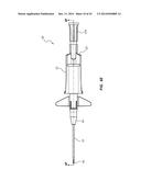 PORTED IV CATHETER HAVING EXTERNAL NEEDLE SHIELD AND INTERNAL BLOOD     CONTROL SEPTUM diagram and image