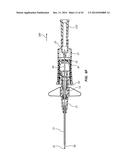 PORTED IV CATHETER HAVING EXTERNAL NEEDLE SHIELD AND INTERNAL BLOOD     CONTROL SEPTUM diagram and image