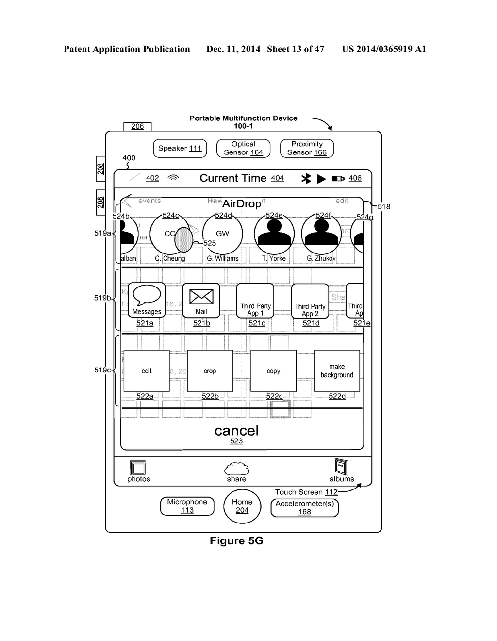 DEVICE, METHOD, AND GRAPHICAL USER INTERFACE FOR SHARING CONTENT FROM A     RESPECTIVE APPLICATION - diagram, schematic, and image 14