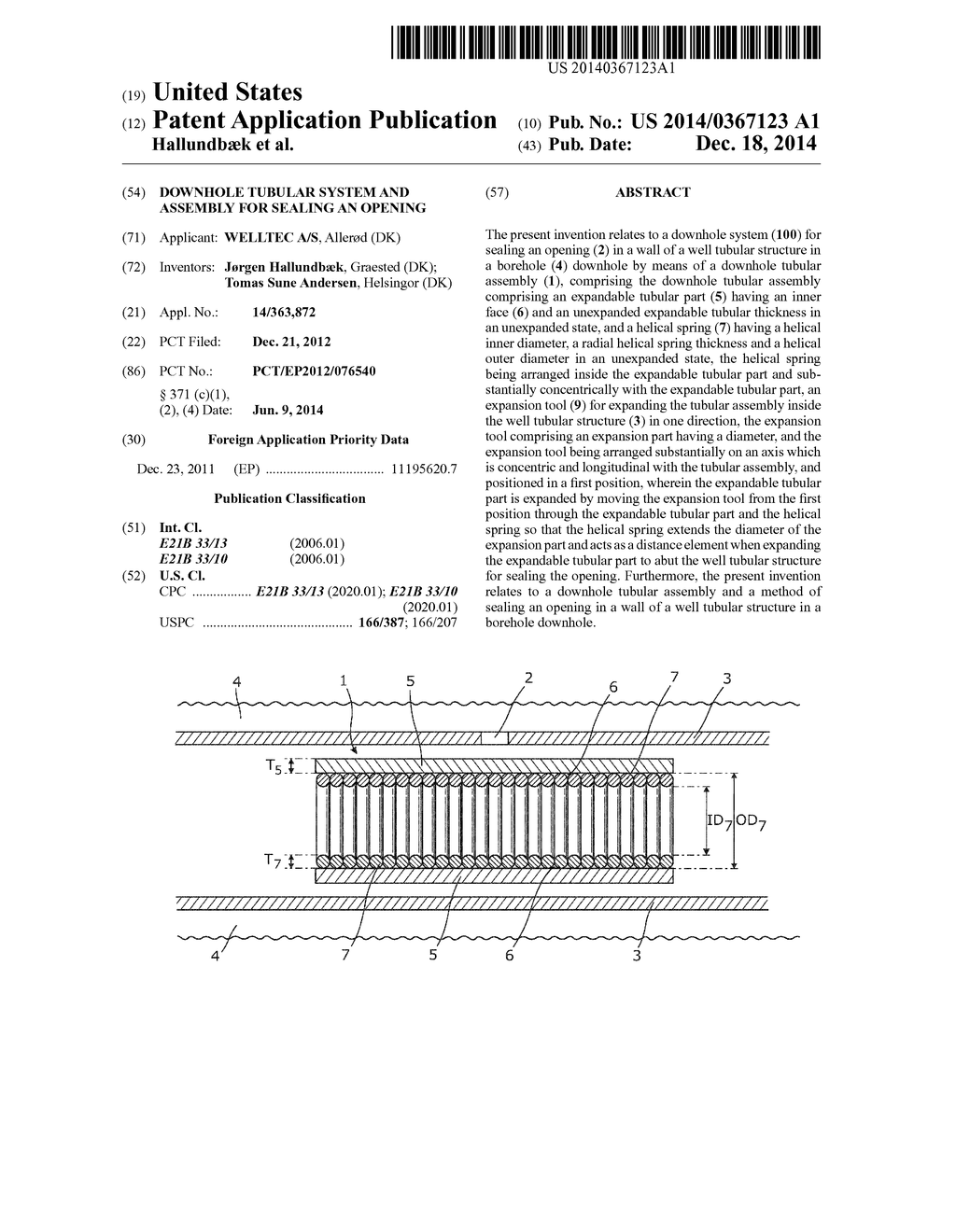 DOWNHOLE TUBULAR SYSTEM AND ASSEMBLY FOR SEALING AN OPENING - diagram, schematic, and image 01