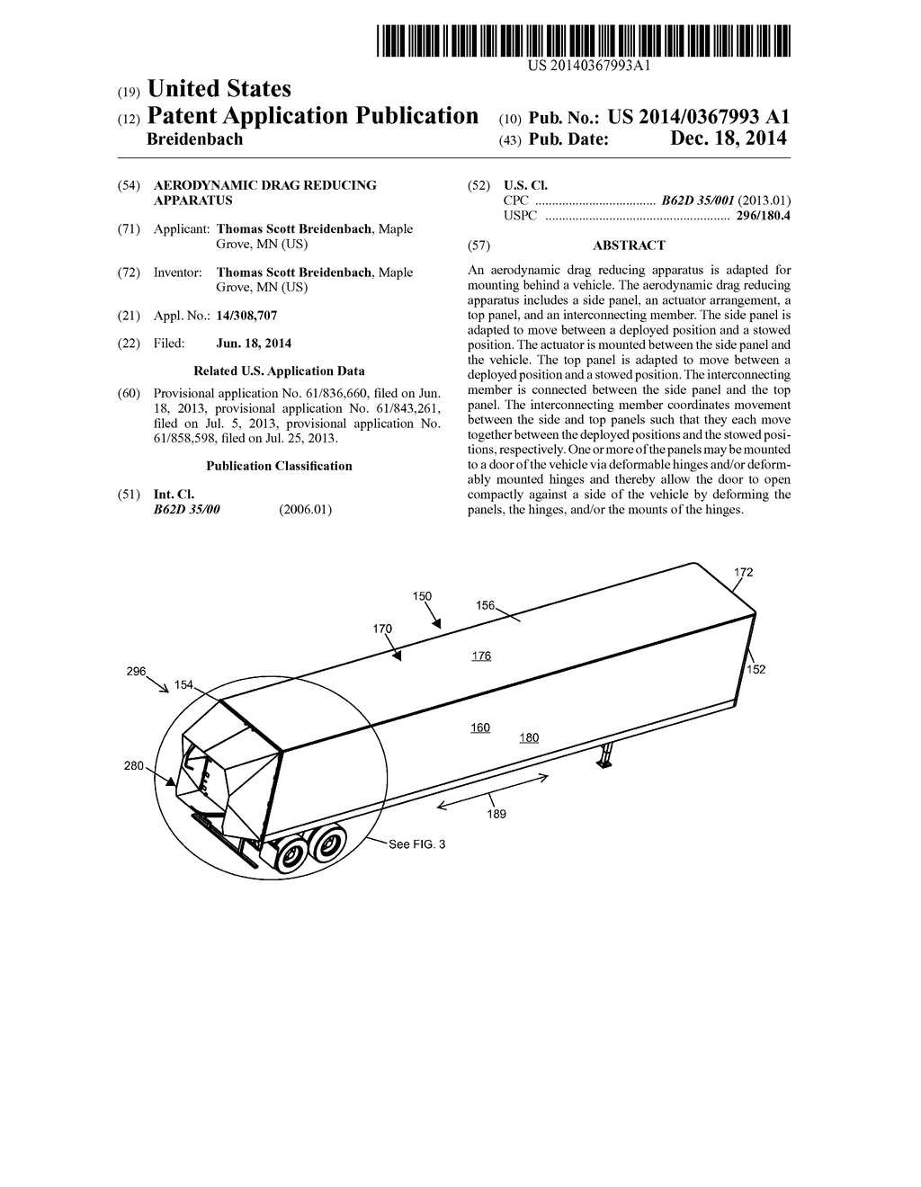 AERODYNAMIC DRAG REDUCING APPARATUS - diagram, schematic, and image 01