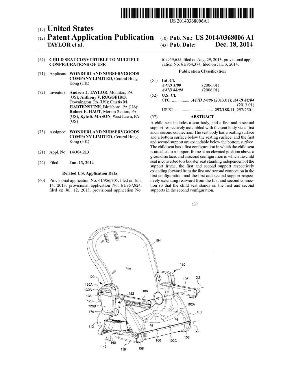 Child Seat Convertible to Multiple Configurations of Use - diagram, schematic, and image 01