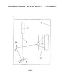 Positioning device comprising a light beam diagram and image