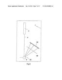 Positioning device comprising a light beam diagram and image