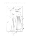 Positioning device comprising a light beam diagram and image