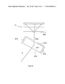 Positioning device comprising a light beam diagram and image