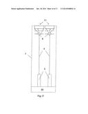 Positioning device comprising a light beam diagram and image