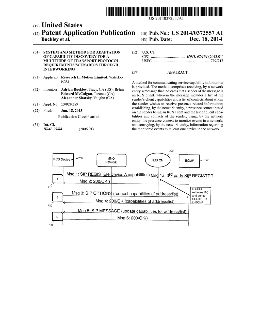 System and Method for Adaptation of Capability Discovery for a Multitude     of Transport Protocol Requirements/Scenarios Through Interworking - diagram, schematic, and image 01