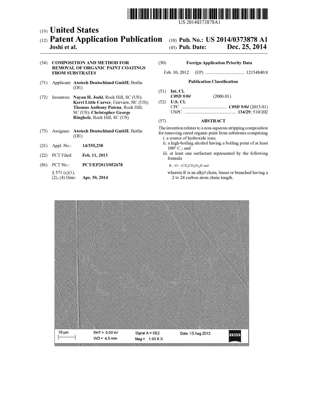 COMPOSITION AND METHOD FOR REMOVAL OF ORGANIC PAINT COATINGS FROM     SUBSTRATES - diagram, schematic, and image 01