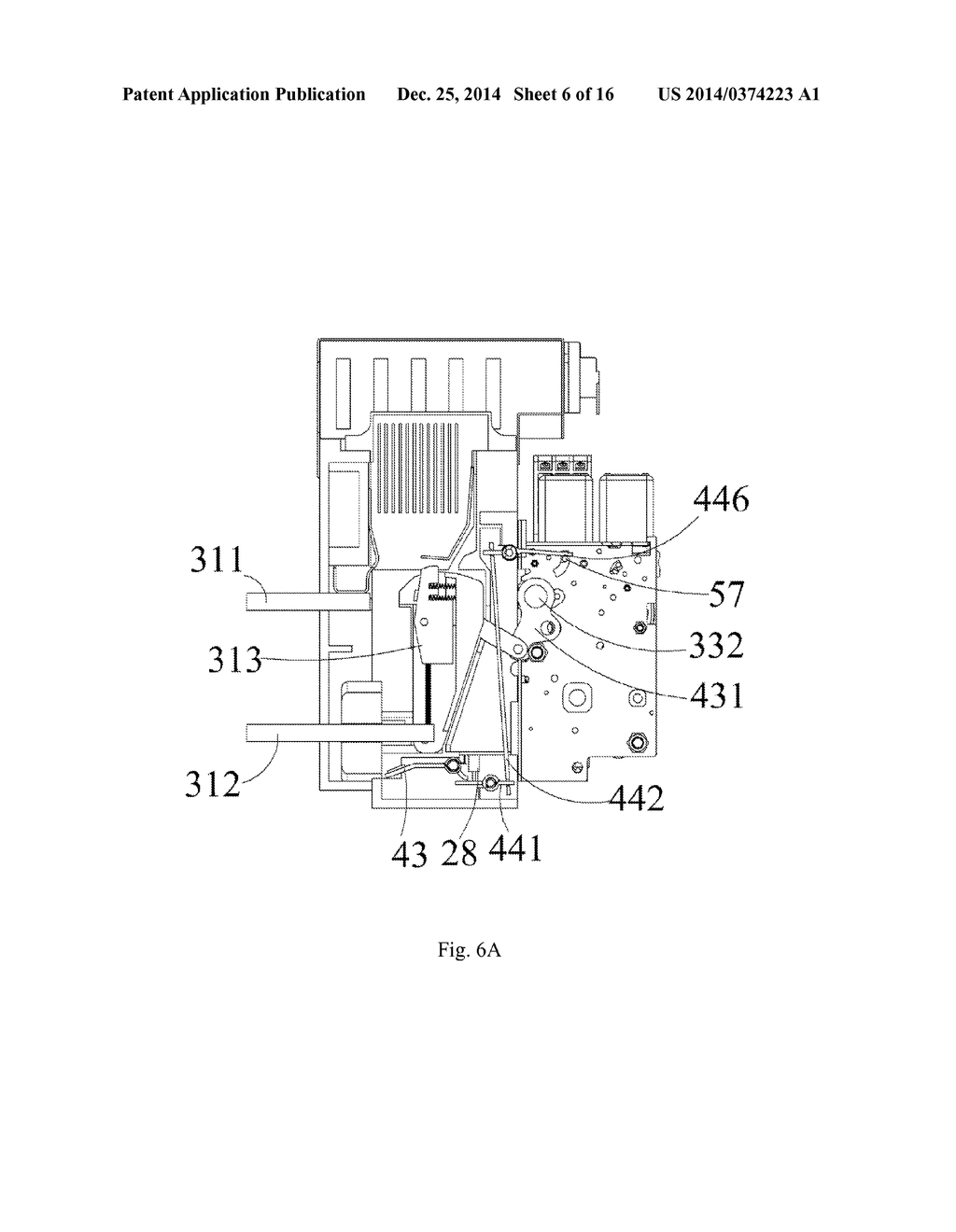 Frame-supported circuit breaker having automatic locking function - diagram, schematic, and image 07