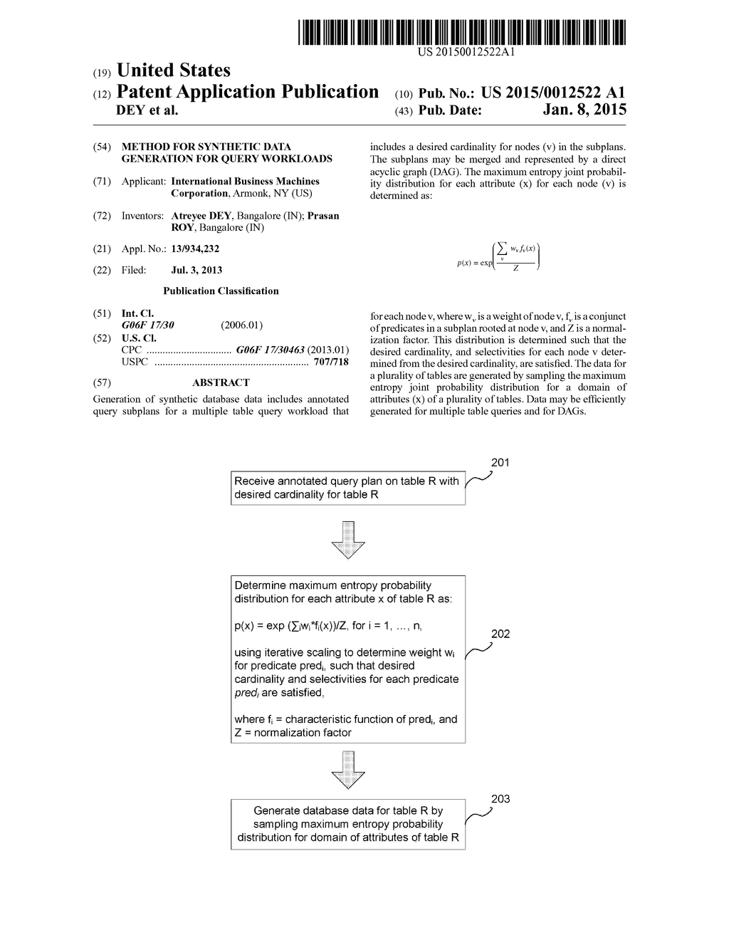 METHOD FOR SYNTHETIC DATA GENERATION FOR QUERY WORKLOADS - diagram, schematic, and image 01