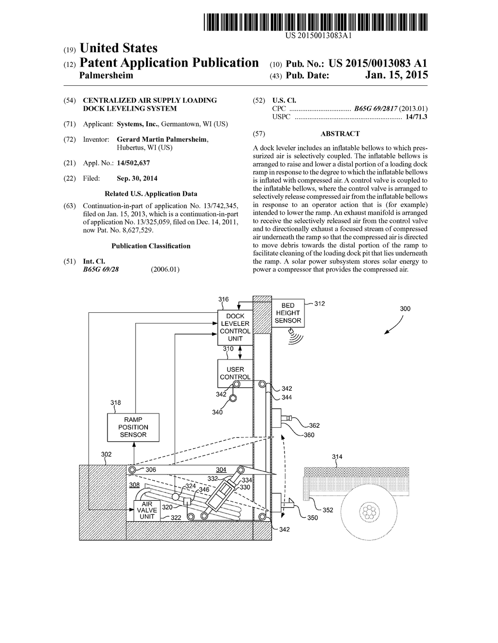 Centralized Air Supply Loading Dock Leveling System - diagram, schematic, and image 01