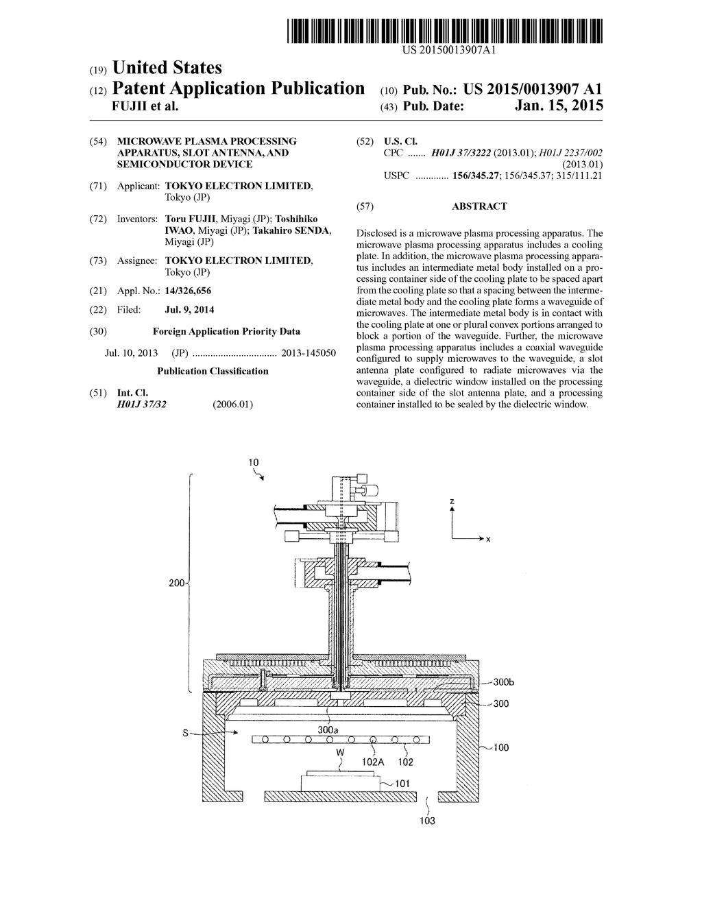 MICROWAVE PLASMA PROCESSING APPARATUS, SLOT ANTENNA, AND SEMICONDUCTOR     DEVICE - diagram, schematic, and image 01