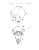 LED LIGHT BULB WITH LEDS MOUNTED ON ANGLED CIRCUIT BOARD diagram and image