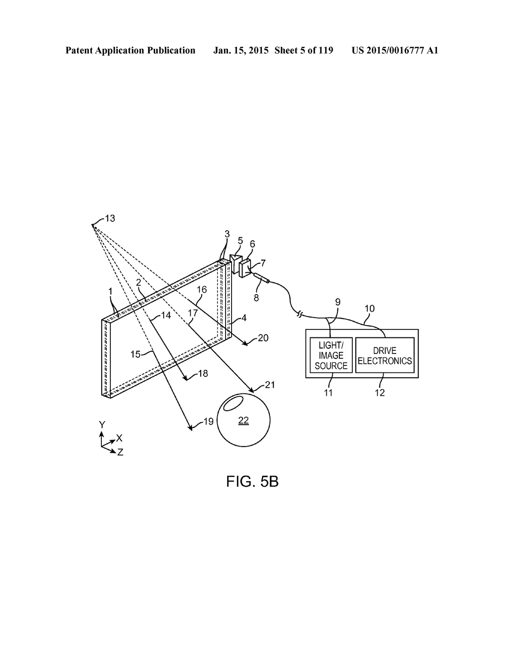 PLANAR WAVEGUIDE APPARATUS WITH DIFFRACTION ELEMENT(S) AND SYSTEM     EMPLOYING SAME - diagram, schematic, and image 06