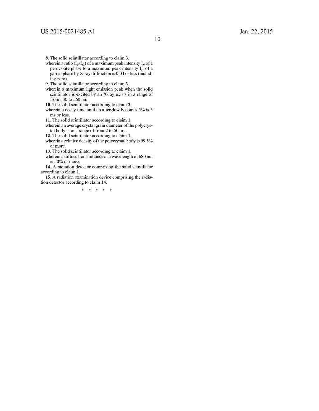 SOLID SCINTILLATOR, RADIATION DETECTOR, AND RADIATION EXAMINATION DEVICE - diagram, schematic, and image 13