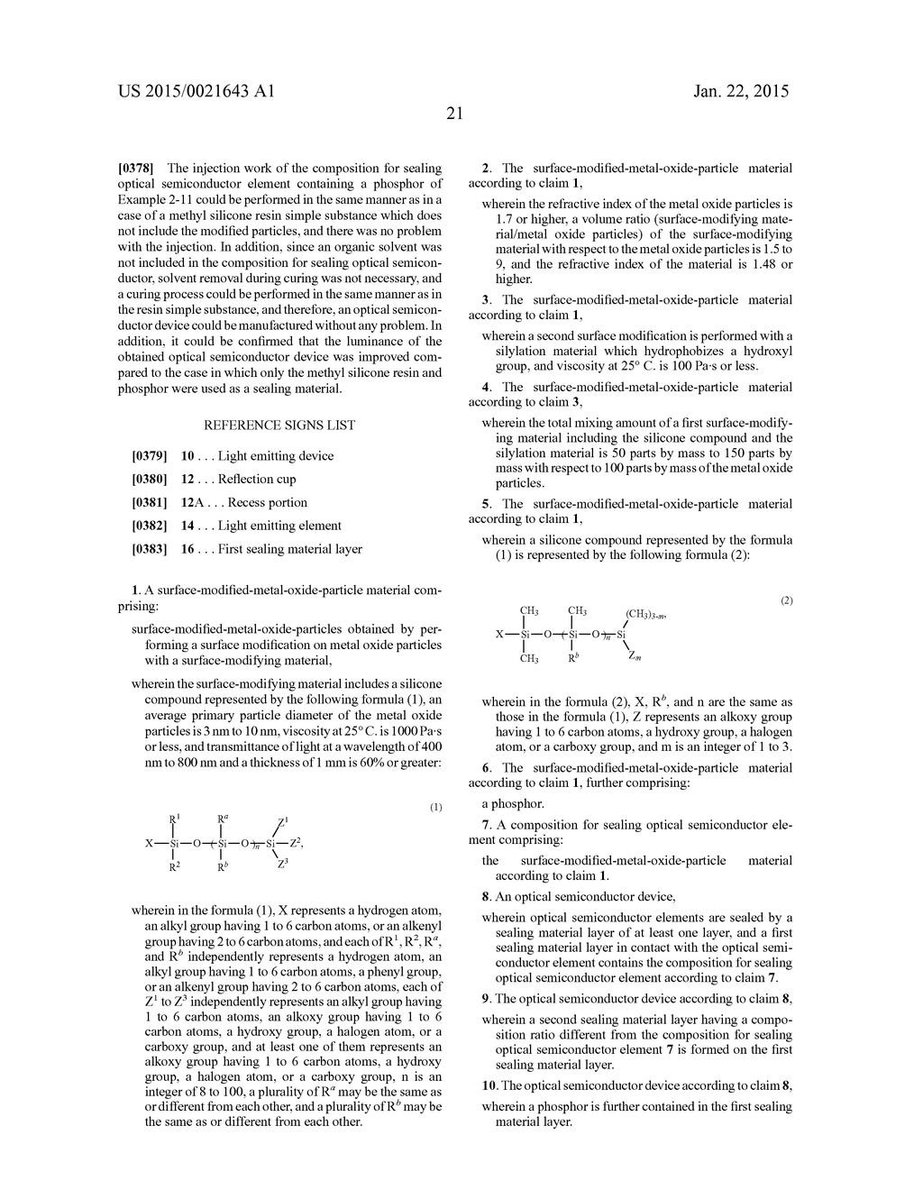 SURFACE-MODIFIED-METAL-OXIDE-PARTICLE MATERIAL, COMPOSITION FOR SEALING     OPTICAL SEMICONDUCTOR ELEMENT, AND OPTICAL SEMICONDUCTOR DEVICE - diagram, schematic, and image 24